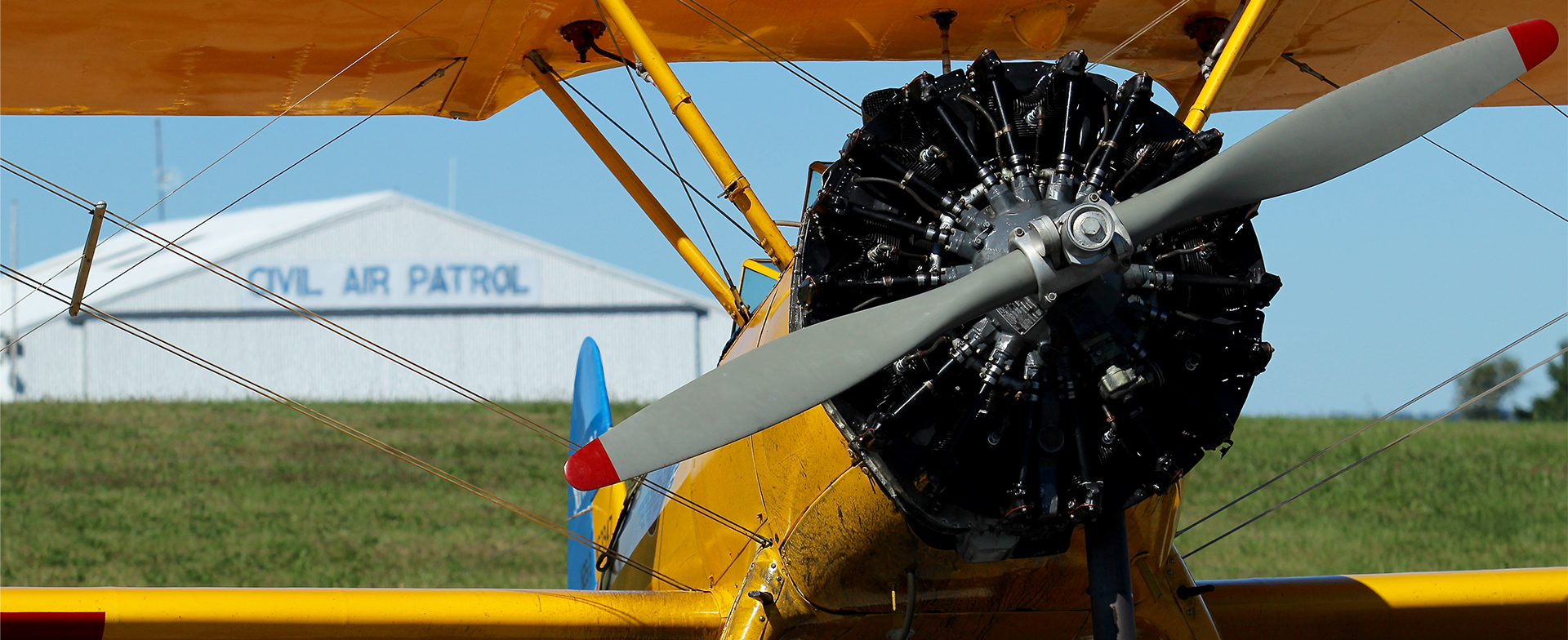 Bi-plane on the runway