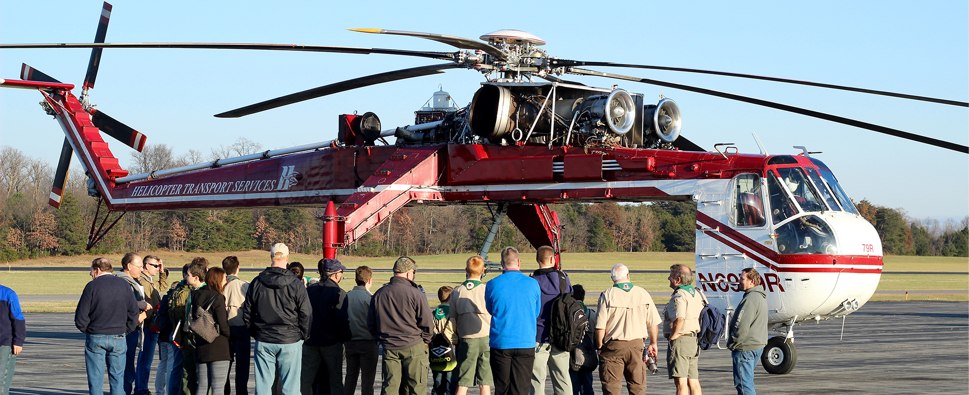 Skycrane Helicopter on the runway